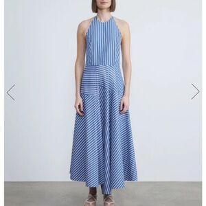 Lafayette 148 Framed Cotton Poplin Halter Dress - 14